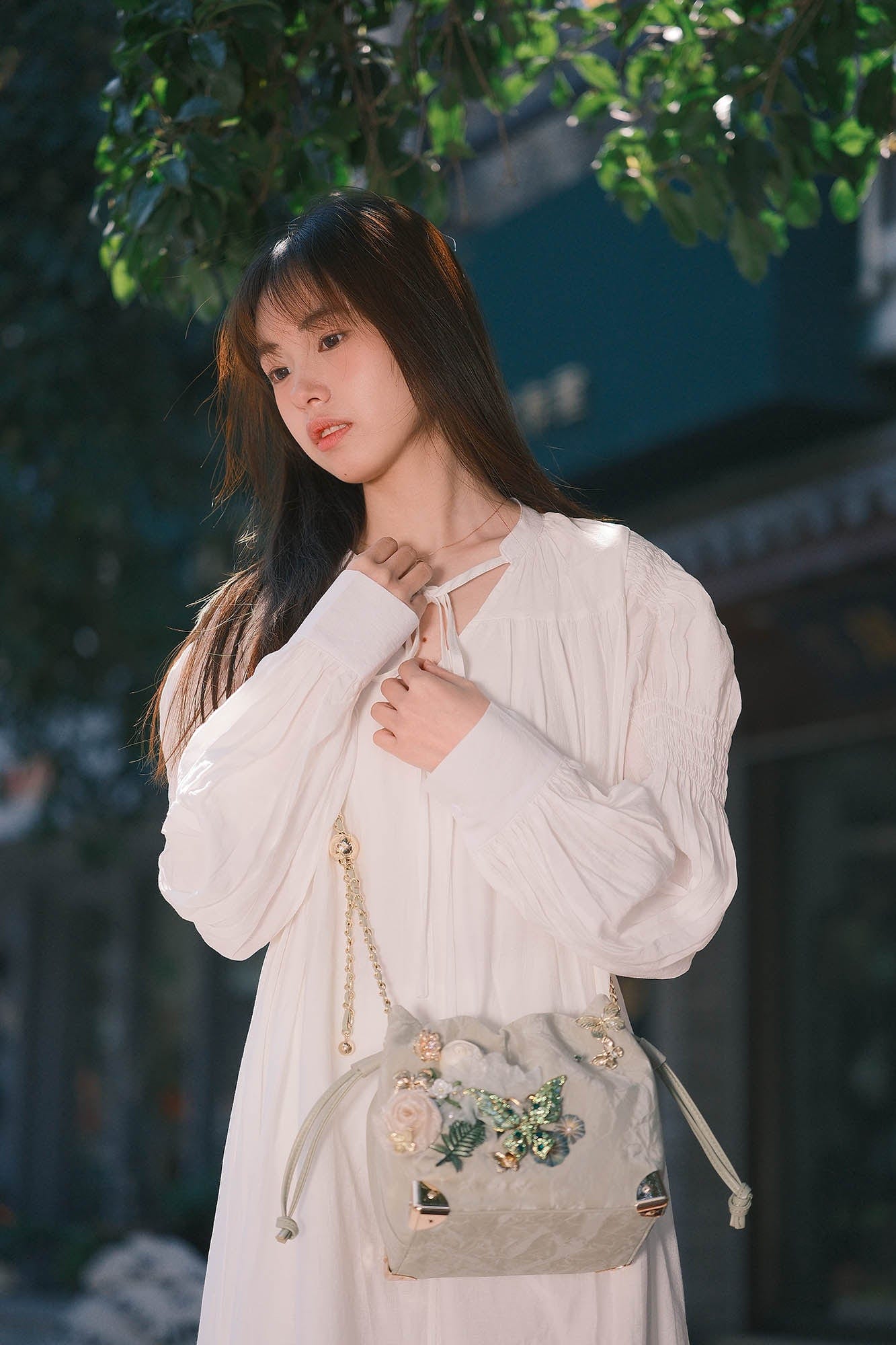 Charming Butterfly Blossom Bucket Bag