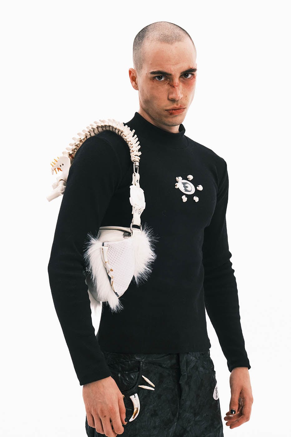 Chic Skeleton Faux Fur Bag