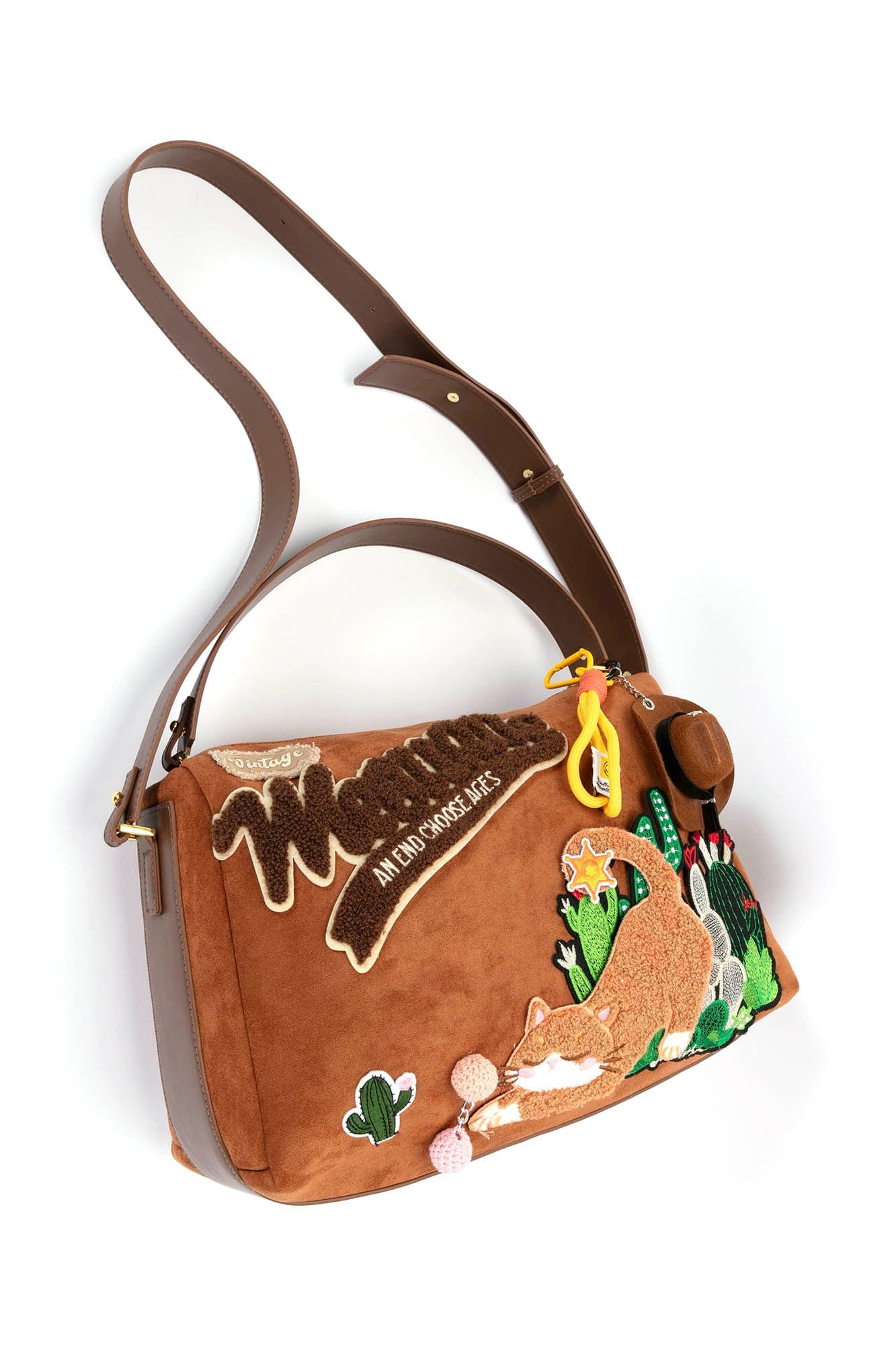 Embroidered Desert Oasis Shoulder Bag