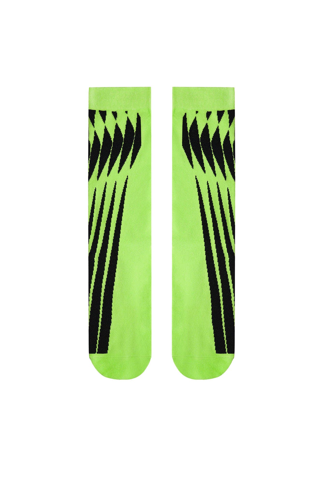 Vibrant Geometric Green Crew Socks