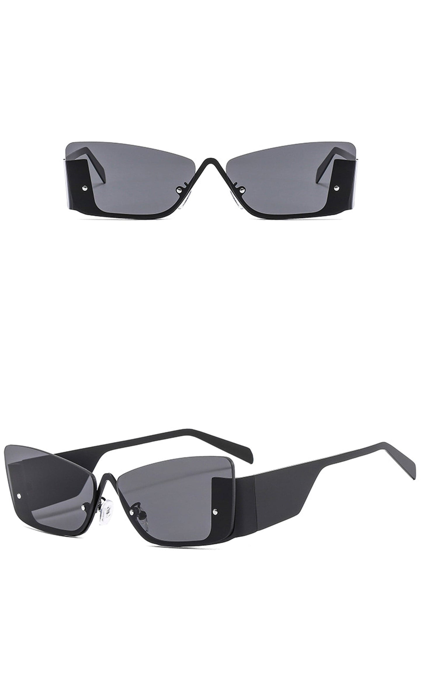 Chic Modern Half Frame Sunglasses