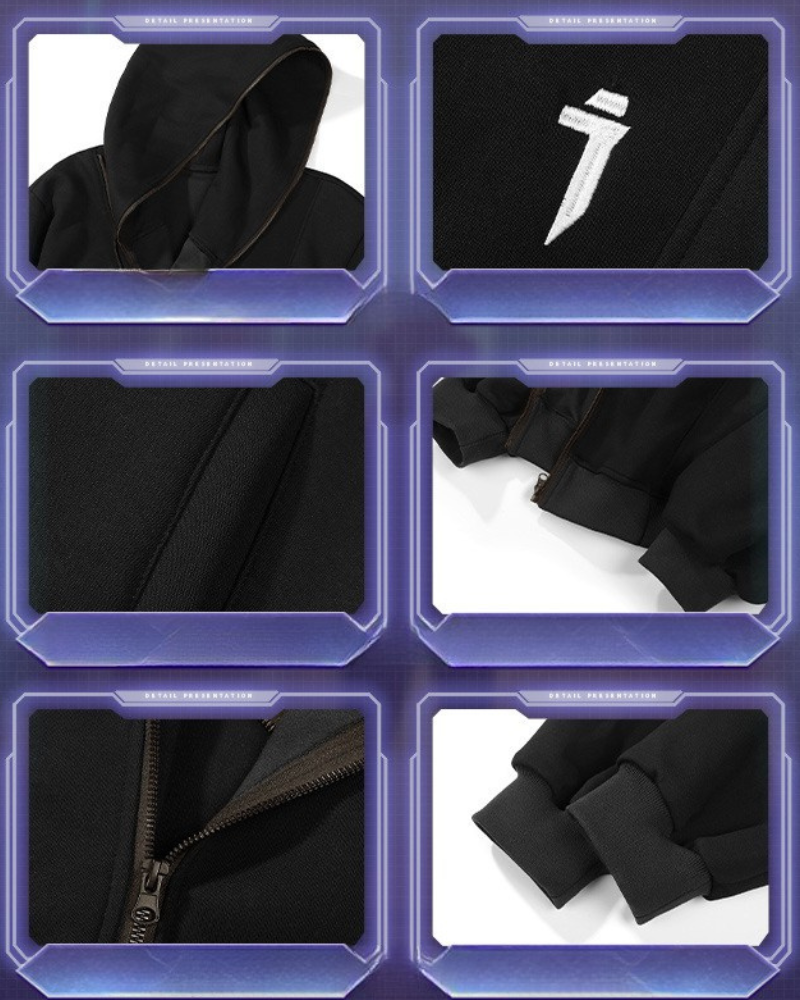 Sweat à capuche polyvalent à fermeture éclair diagonale