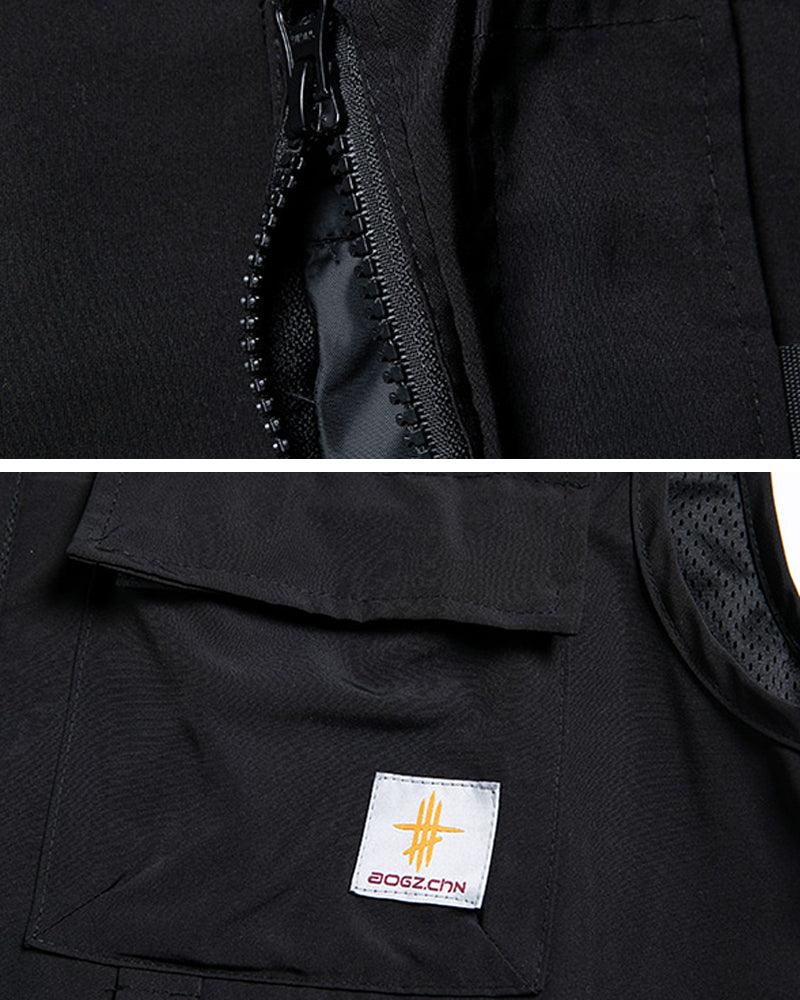 Versatile Black Sleeveless Cargo Vest
