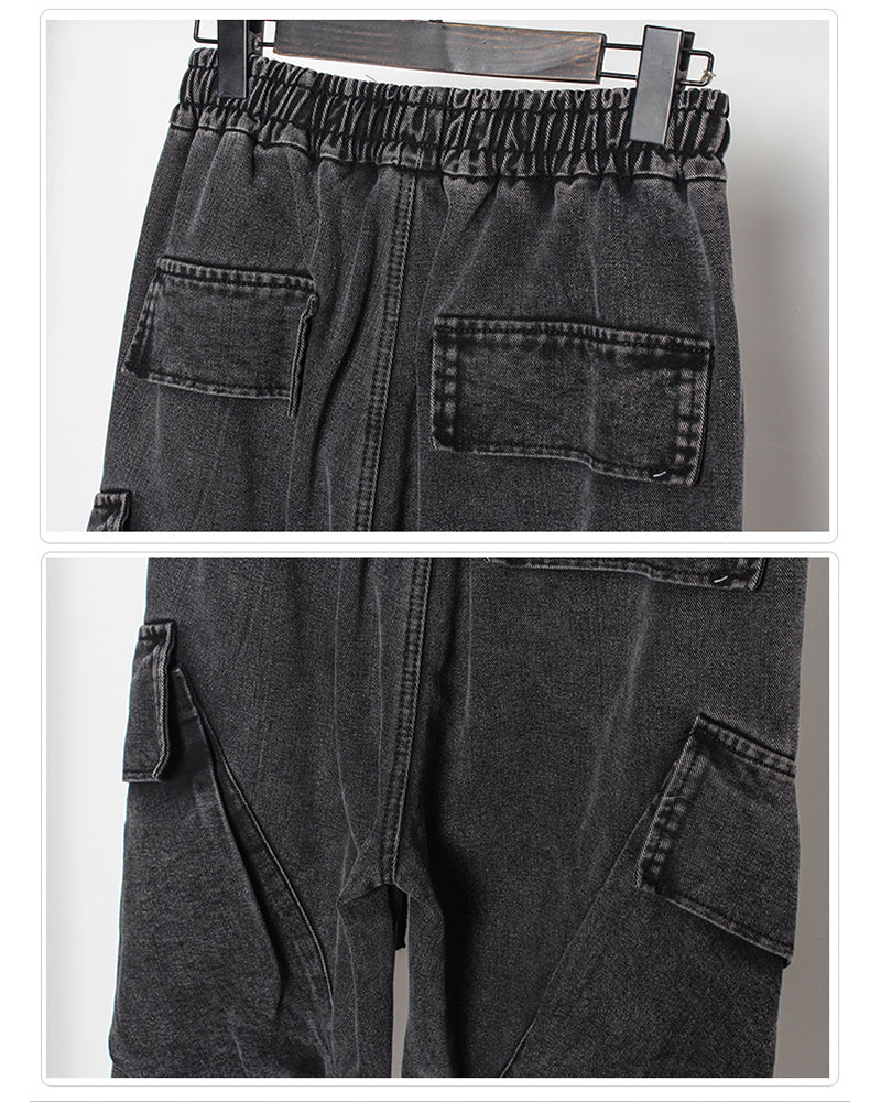 Chic Black Denim Cargo Pants - black pants - Stylish Black Denim Cargo Pants for Everyday Wear - View 10