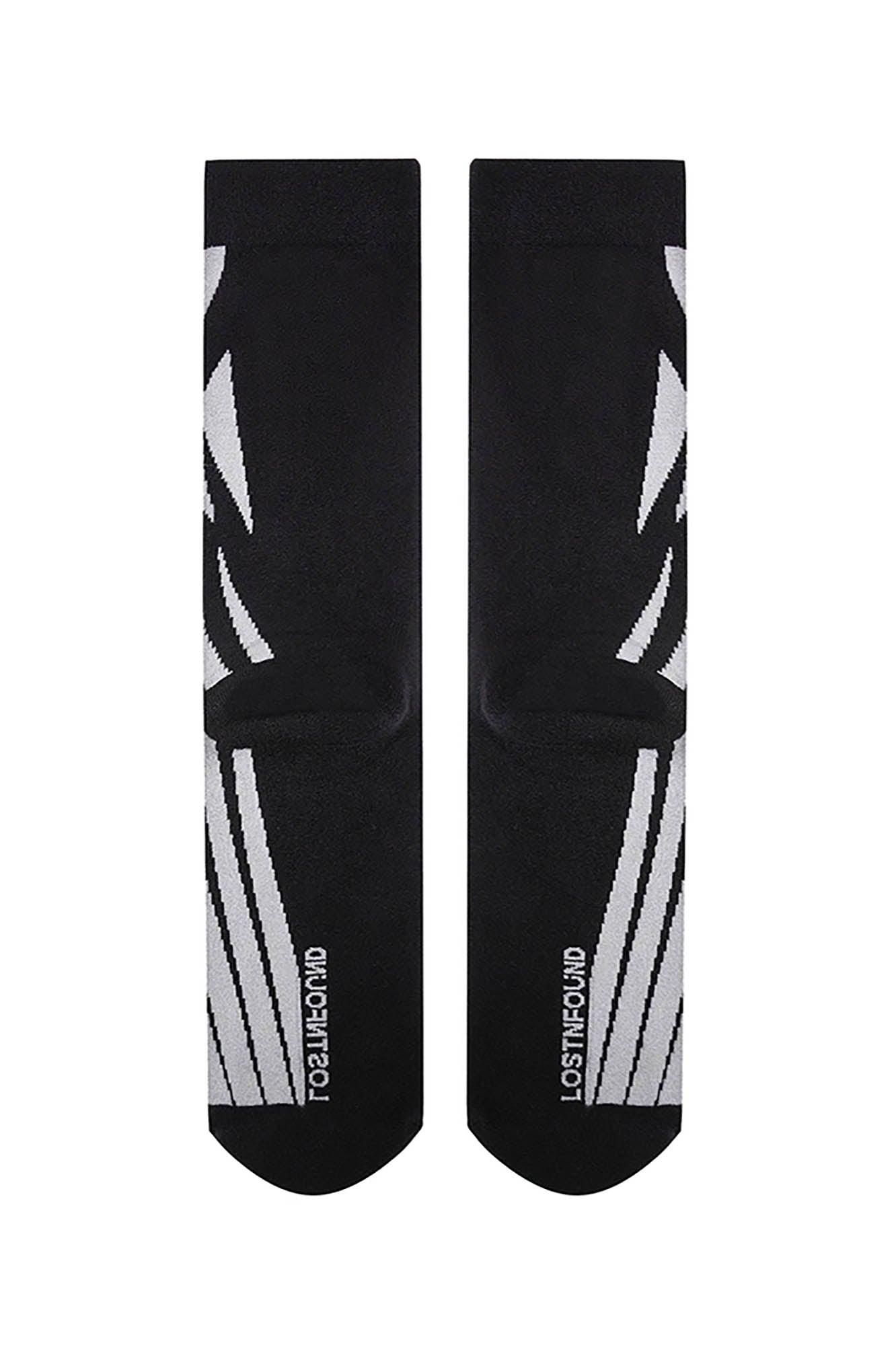 Chic Black Geometric Crew Socks - crew socks - Chic Black Geometric Crew Socks for Modern Style - View 5