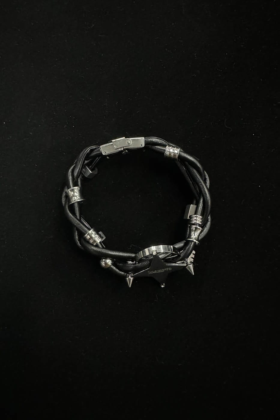 Chic Braided Star Leather Bracelet - star bracelet - Stylish Braided Leather Bracelet with Four-Point Star - View 10