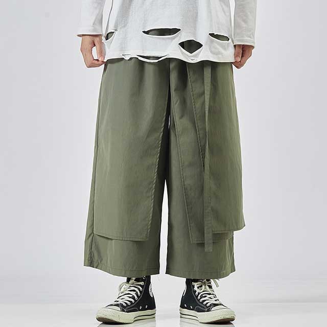 Chic Japanese Style Trousers - comfortable fit pants - Chic Japanese Style Hakama Trousers for Modern Streetwear - View 10