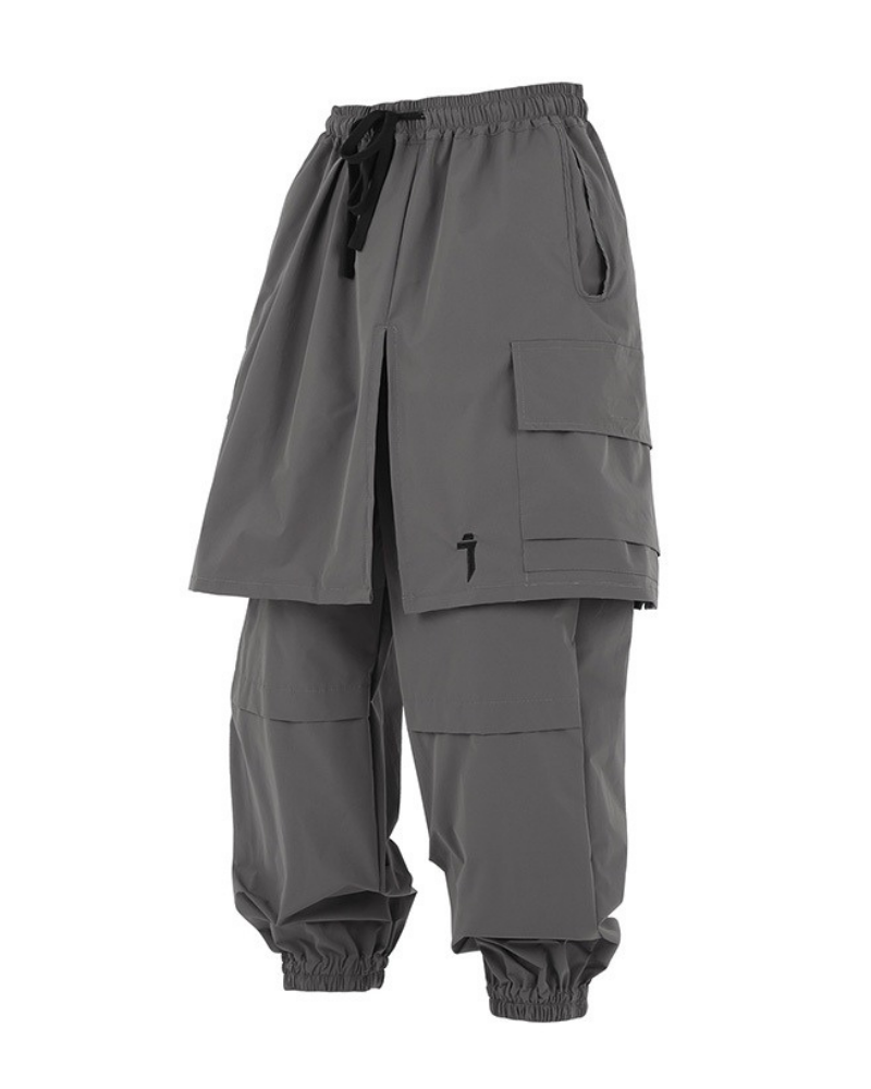 Chic Skirt Hem Cargo Pants - two-piece skirt pants - Chic Skirt Hem Cargo Pants for a Trendy Look - View 10