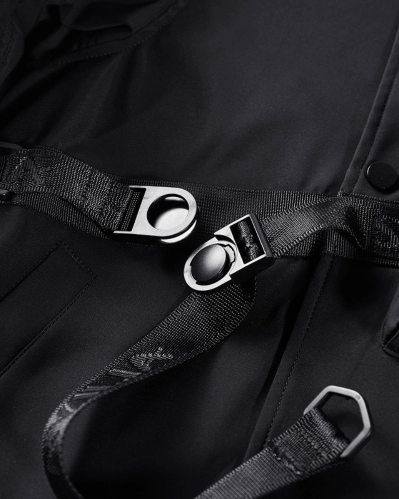 Cyberpunk Black Skull Bomber - futuristic style - Futuristic Black Skull Bomber Jacket for Urban Wear - View 11