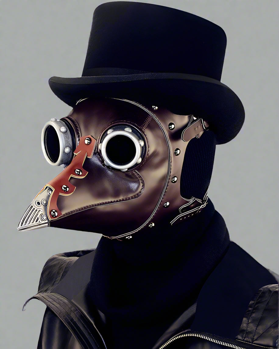 Dark Crow Punk Leather Mask - punk mask - Dark Crow Punk Leather Mask for Techwear Style - View 6