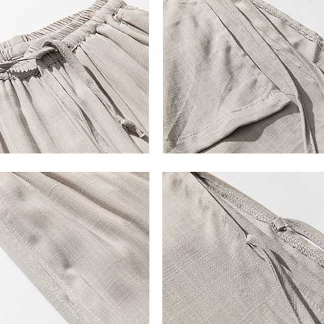 Elegant Flowy Wide-Leg Pants - adjustable waist pants - Casual Hakama Style Wide-Leg Pants for Everyday Wear - View 11