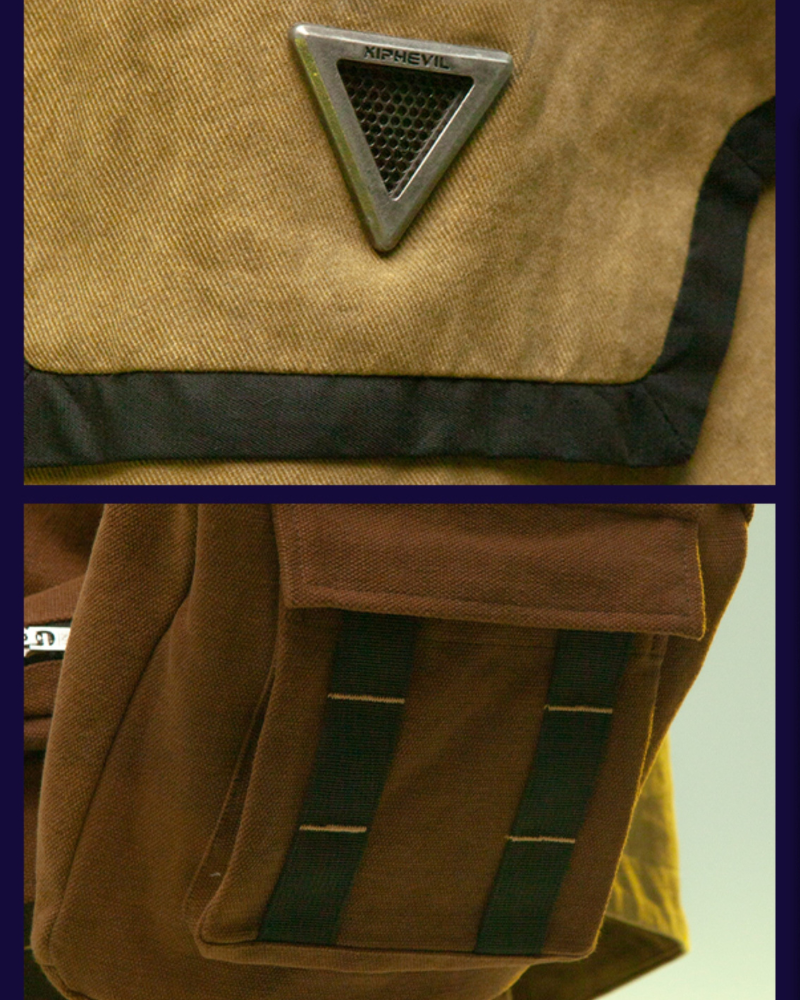 Futuristic Sandstone Asymmetrical Jacket - cyberpunk fashion - Futuristic Sandstone Asymmetrical Jacket for Streetwear - View 12
