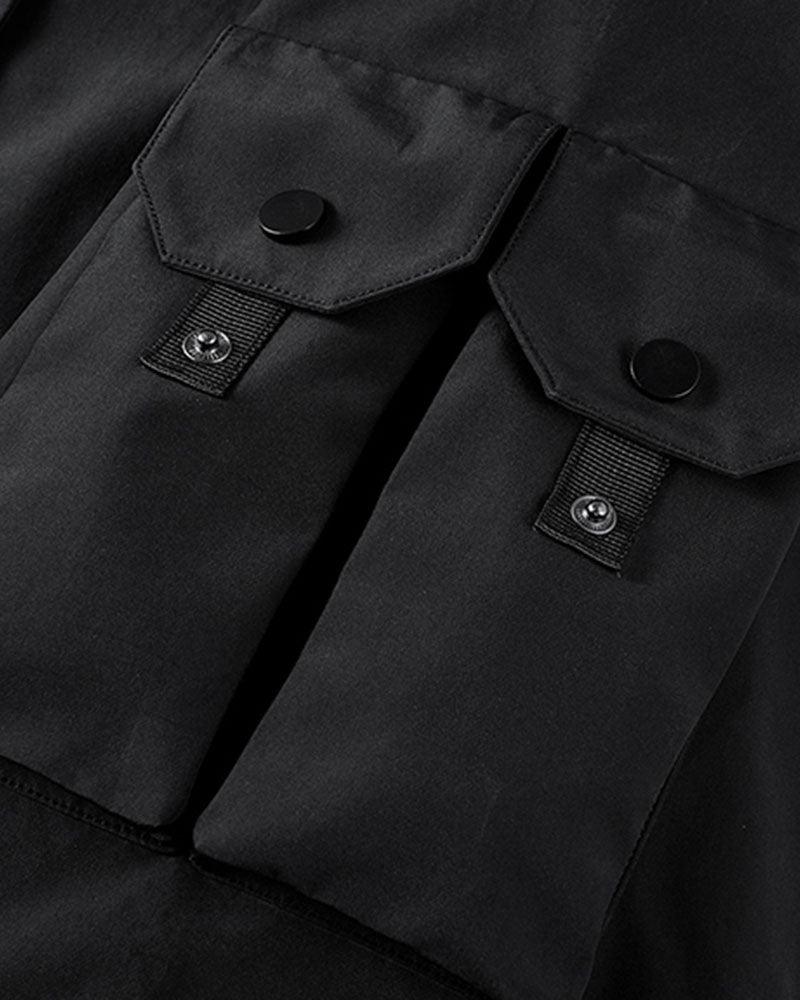 Futuristic Short Sleeve Hooded Jacket - urban streetwear - Futuristic Short Sleeve Hooded Jacket for Urban Style - View 15