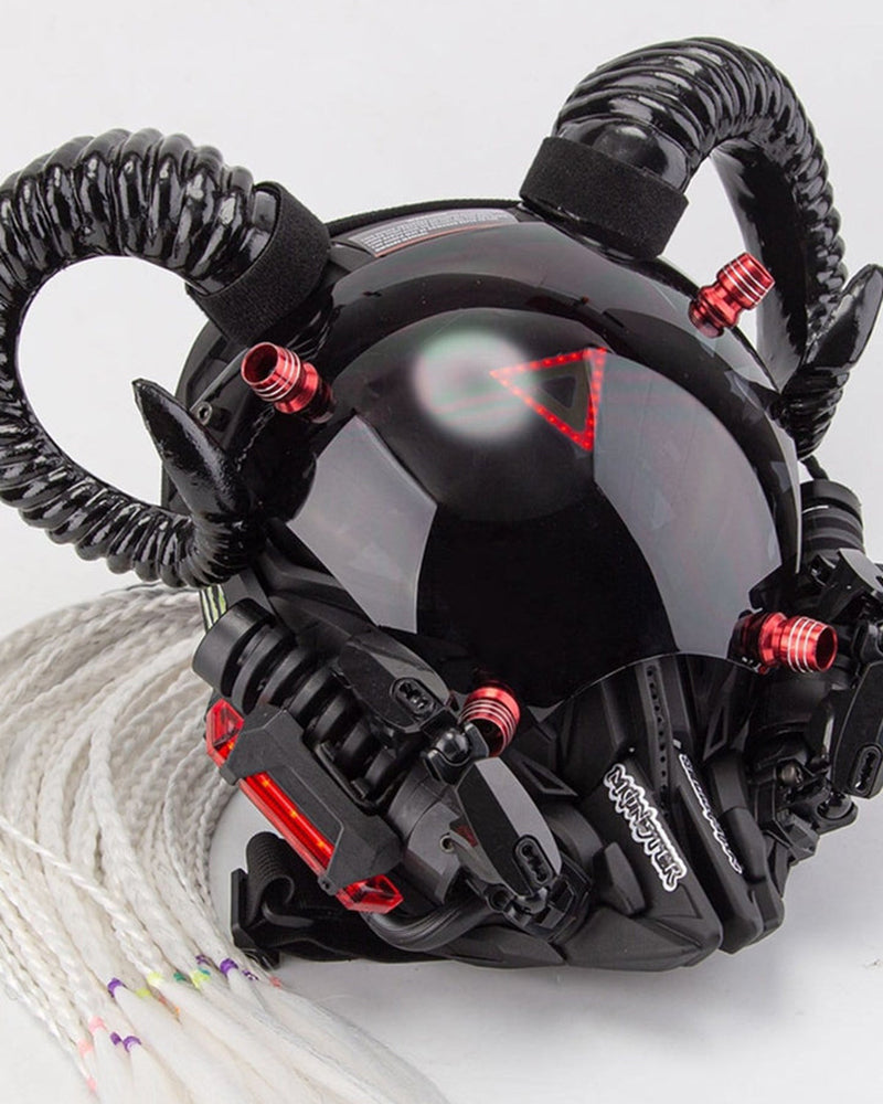 LED Cyberpunk Goat Horn Helmet - adjustable cyberpunk helmet - LED Cyberpunk Goat Horn Helmet for Cosplay Events - View 8