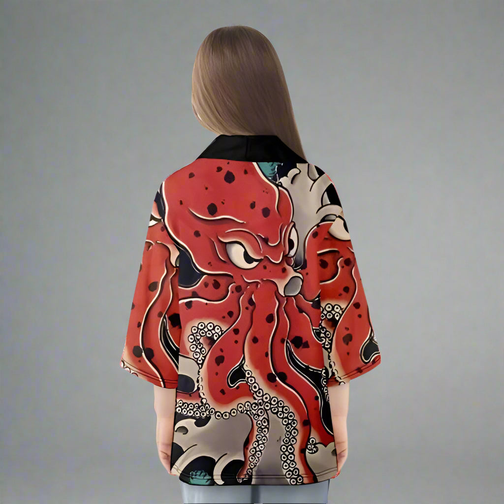 Whimsical Octopus Wrap Kimono