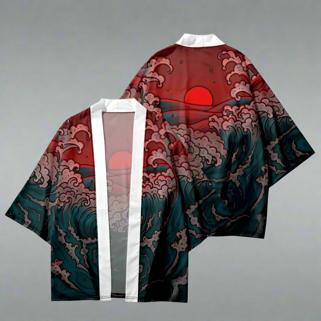 Radiant Sunset Kimono - cardigan - Radiant Sunset Kimono for Stylish Layering - View 3