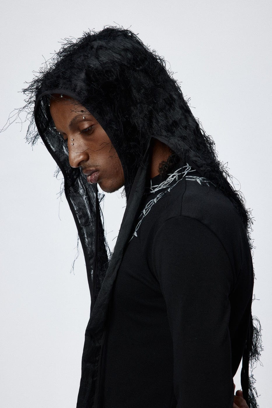 Ruggedly Cool Distressed Durag - distressed durag - Rugged Distressed Durag with Faux Fur Details - View 8
