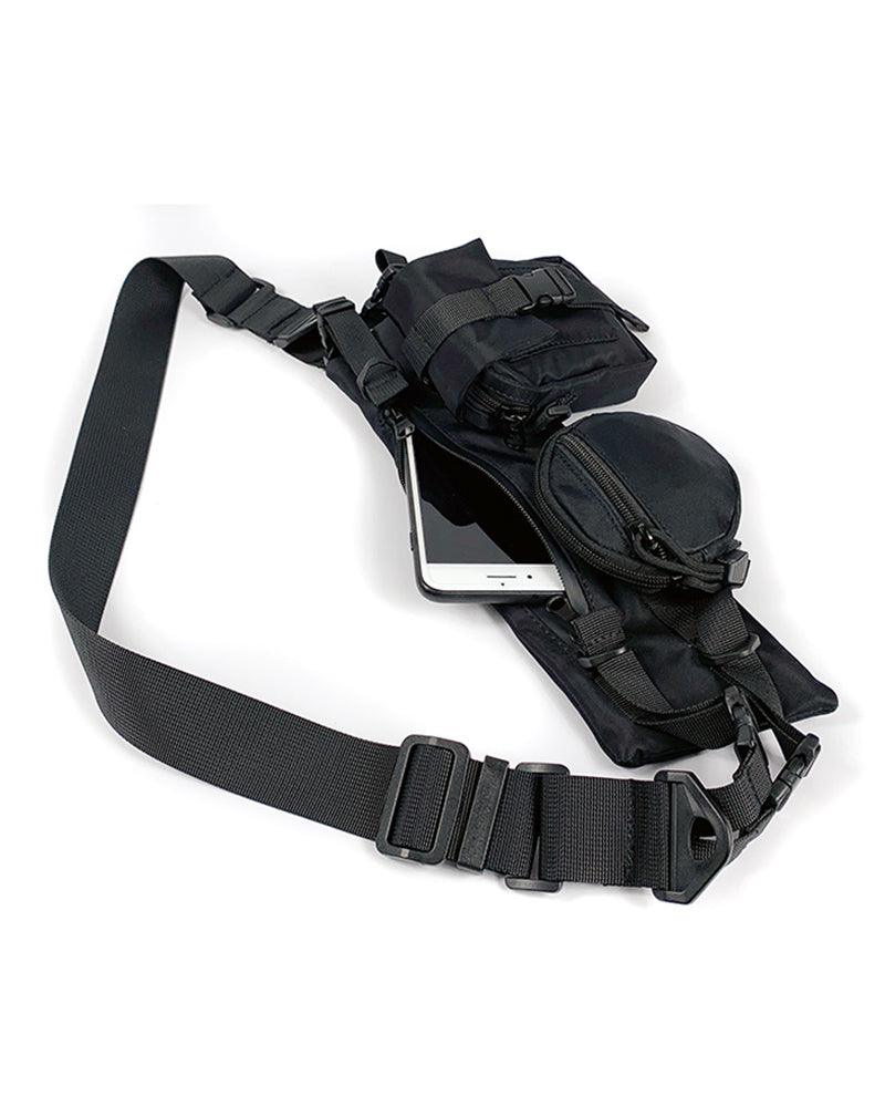 Sleek Black Crossbody Chest Pack - techwear - Sleek Black Crossbody Chest Pack for Techwear - View 18