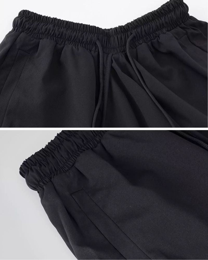 Stylish Black Techwear Hakama Pants - adjustable waist - Fashionable Black Techwear Hakama Pants for Urban Style - View 11