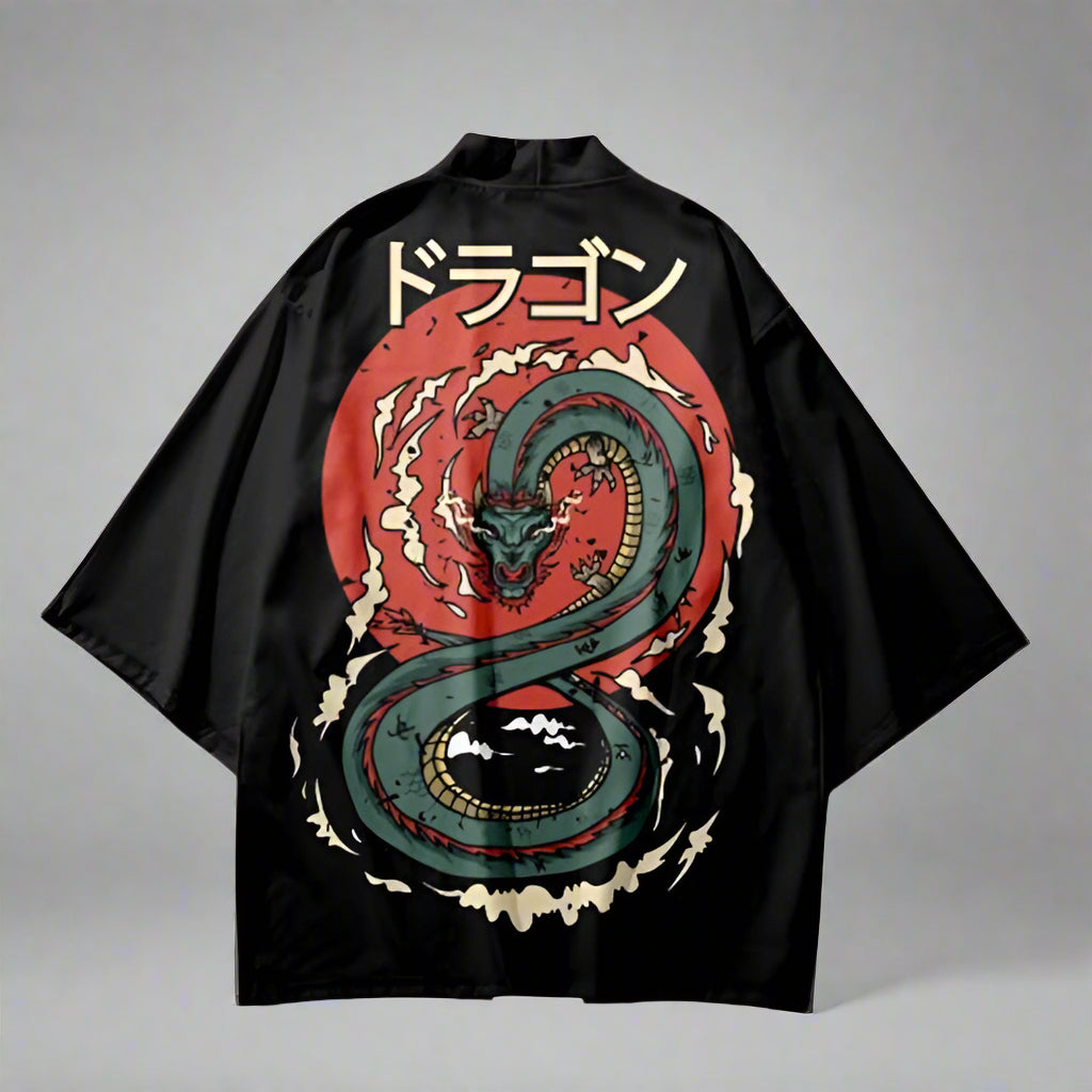 Stylish Men's Kimono Lounge Wear - kimono - Stylish Unisex Snake Print Kimono Robe for Lounge Wear - View 2