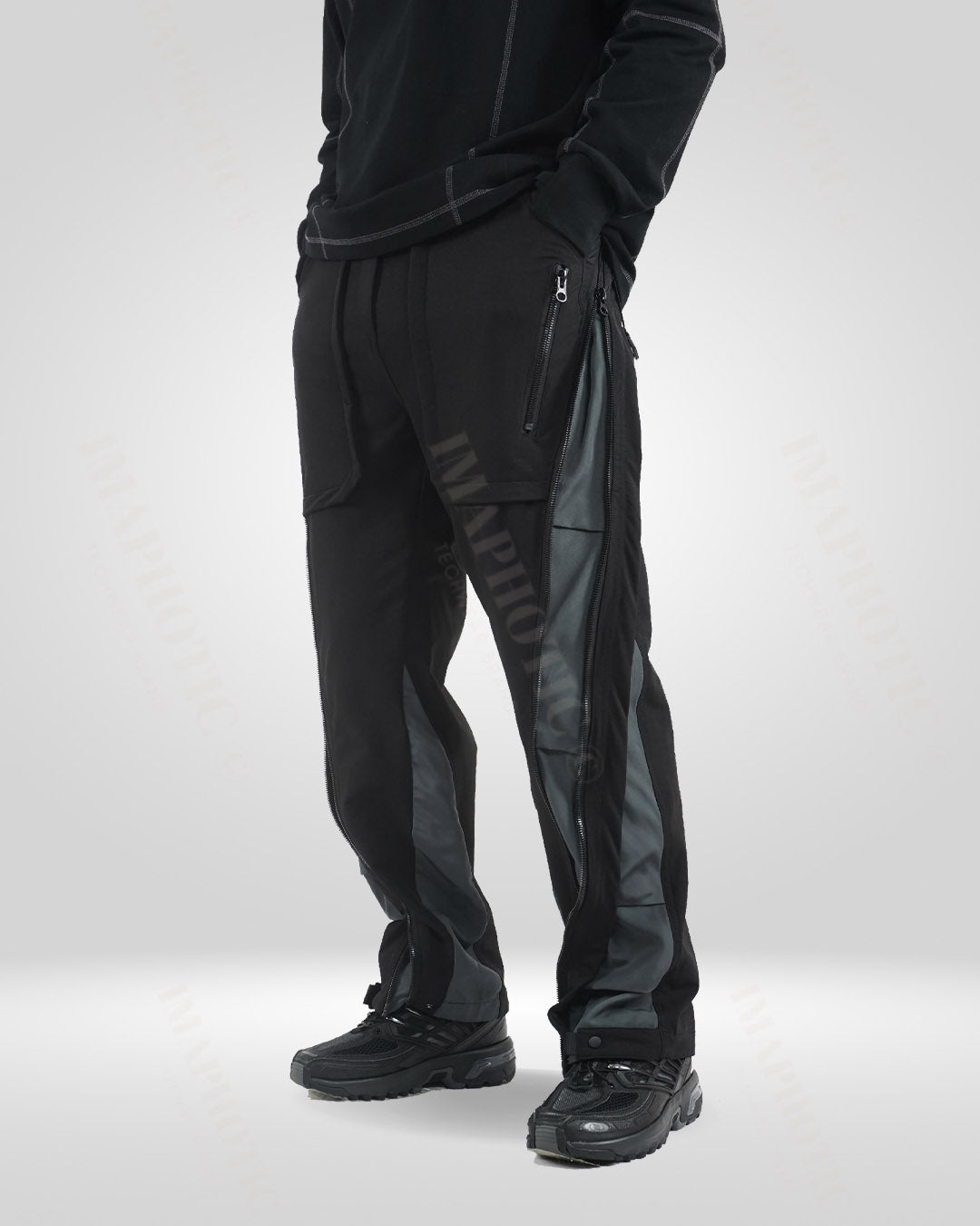 G*O様 Reverse Etavirp Nylon Pants Msize Versatile Nylon-Spandex Straight-Leg Pants for Everyday Wear