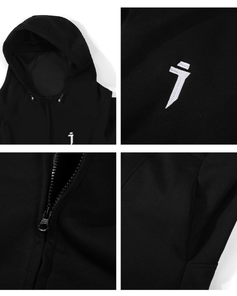 Unisex Urban Zip-Up Hoodie - cyberpunk style - Unisex Urban Zip-Up Hoodie for Futuristic Streetwear - View 13