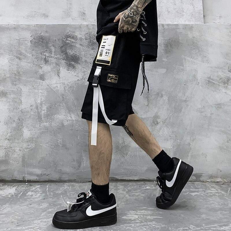 Urban Cargo Shorts with Ribbon Detail - comfortable summer shorts - Stylish Urban Cargo Shorts with Ribbon Detail - View 5