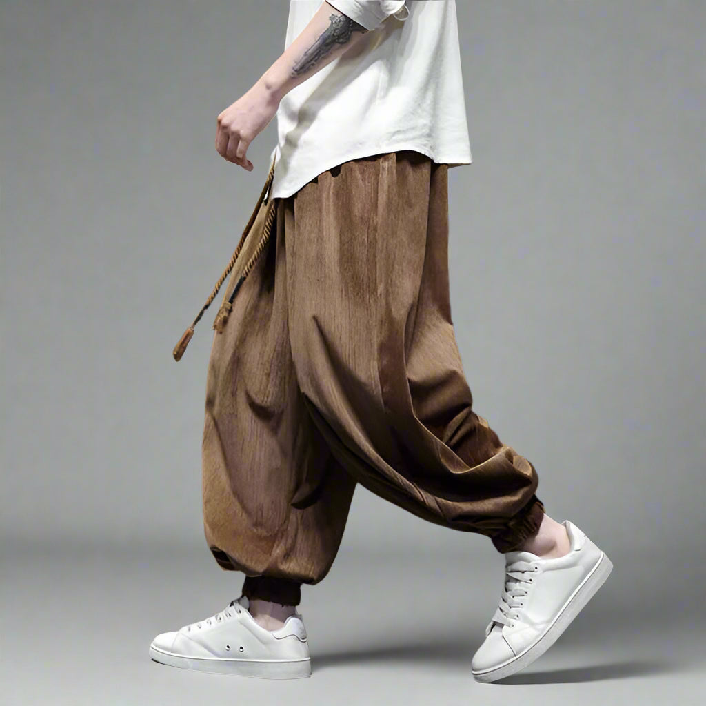 Urban Hakama Style Pants - loose fit - Urban Hakama Style Pants for Effortless Street Style - View 6