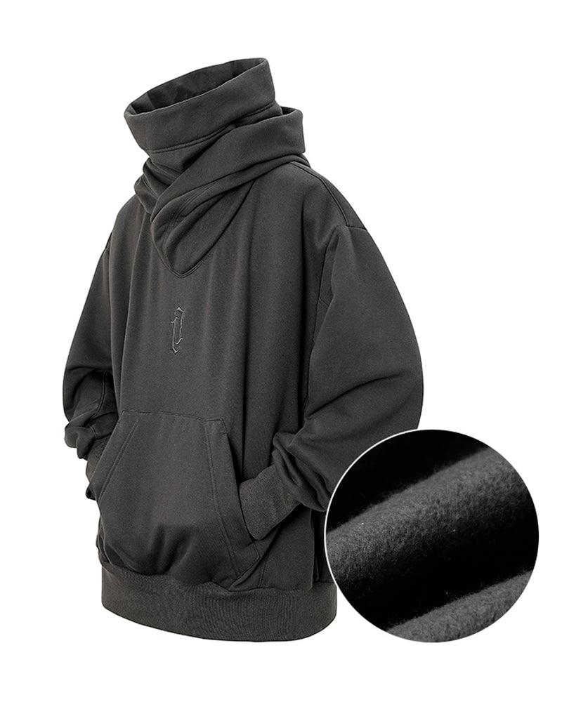 Vielseitiger Rollkragen-Schal-Hoodie
