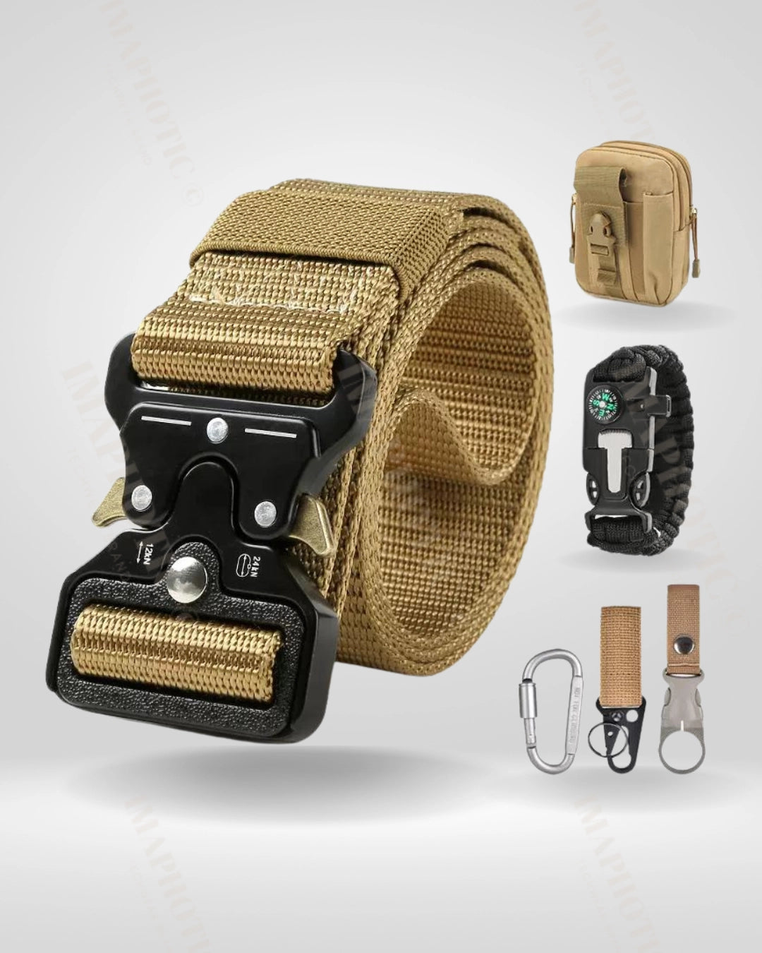 Khaki Utility Belt - khaki belt - Durable Khaki Utility Belt for Outdoor Adventures - Main view