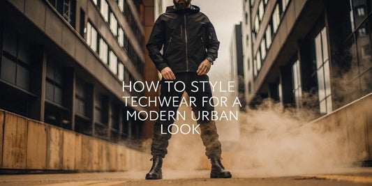 Man showcasing how to style techwear for a modern urban look in city
