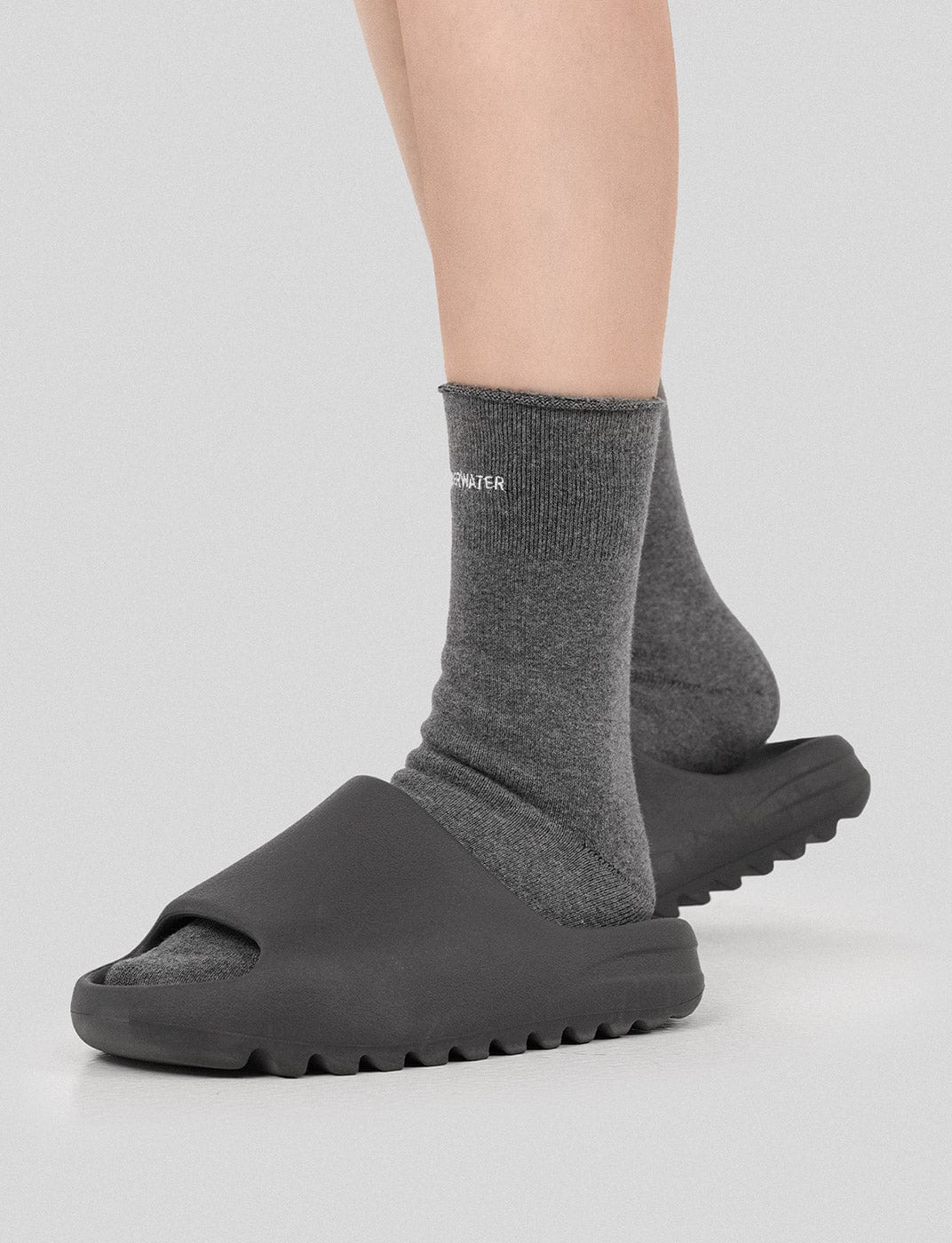 Stylish Grey Embroidered Dive Socks