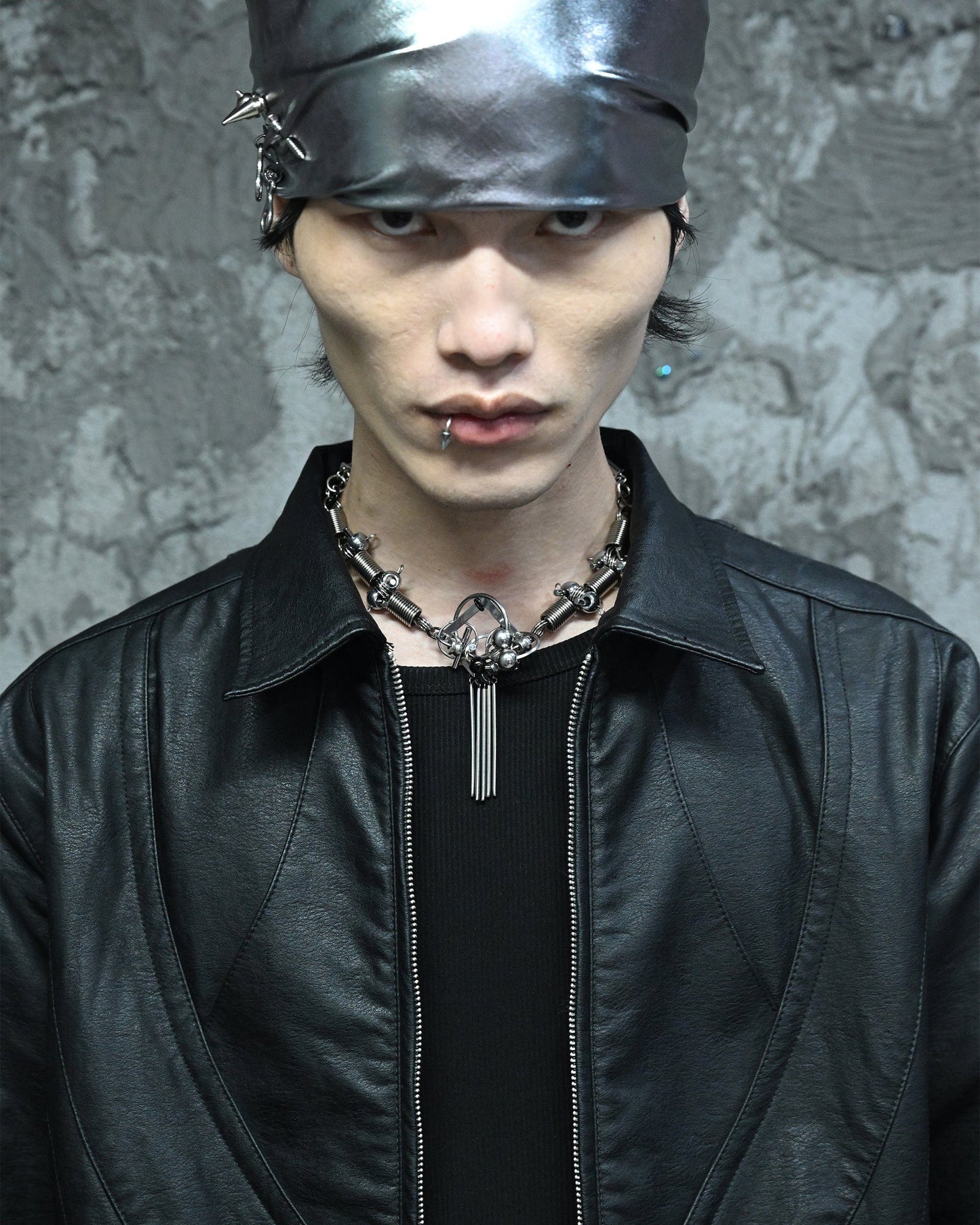 Adjustable Tassel Rivet Statement Necklace