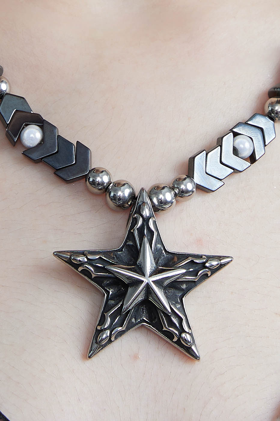 Enchanting Pentagram Beaded Necklace