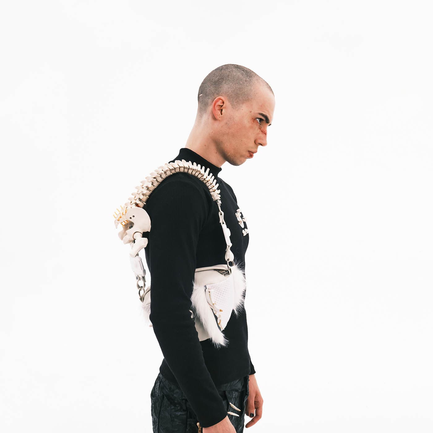 Chic Skeleton Faux Fur Bag