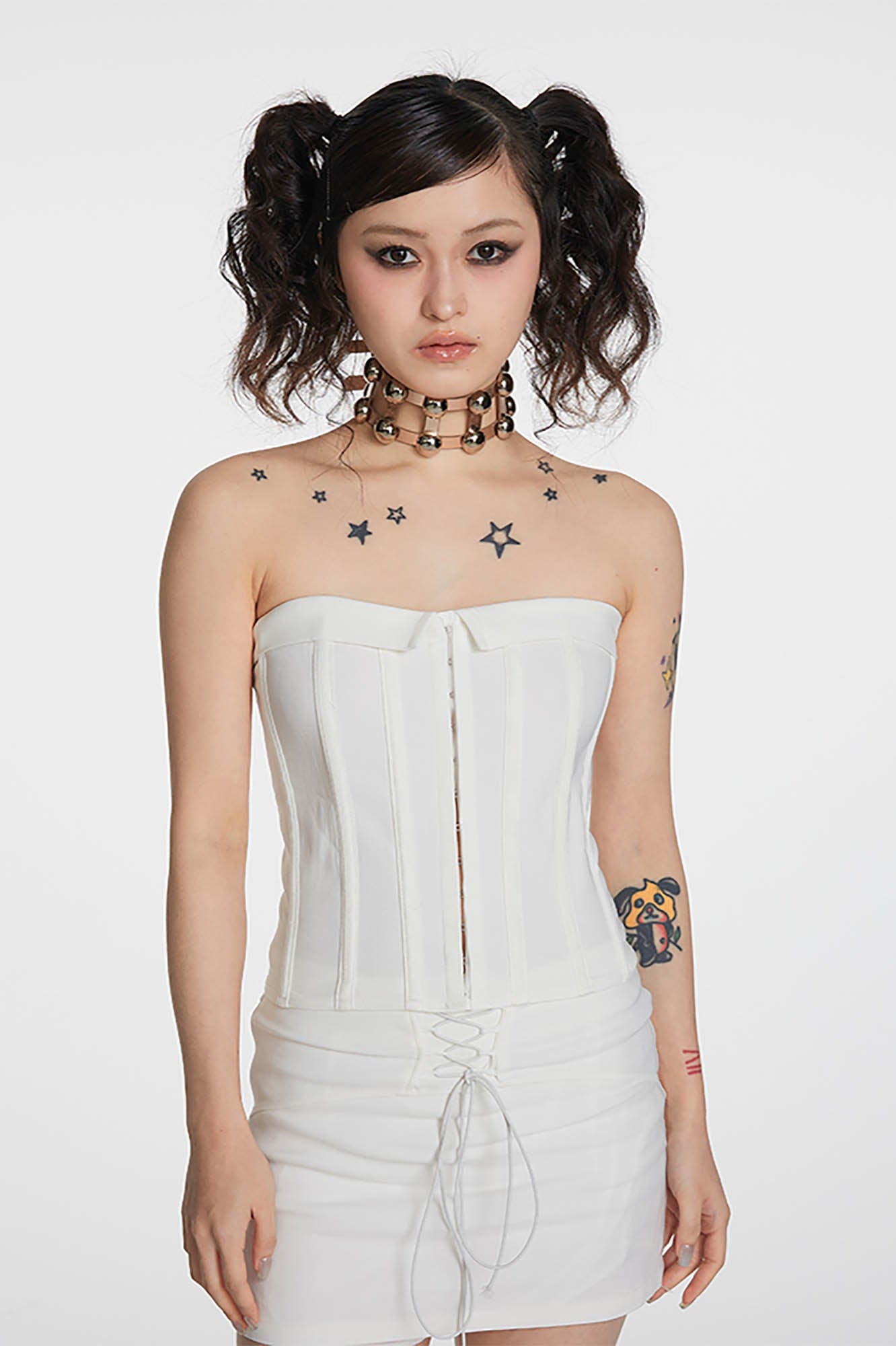 Chic Metallic Double-Strap Choker