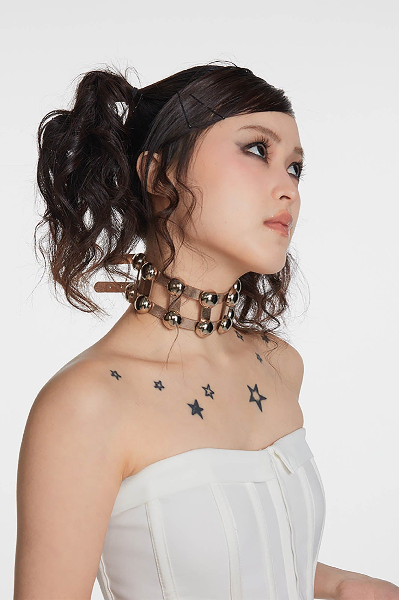 Chic Metallic Double-Strap Choker