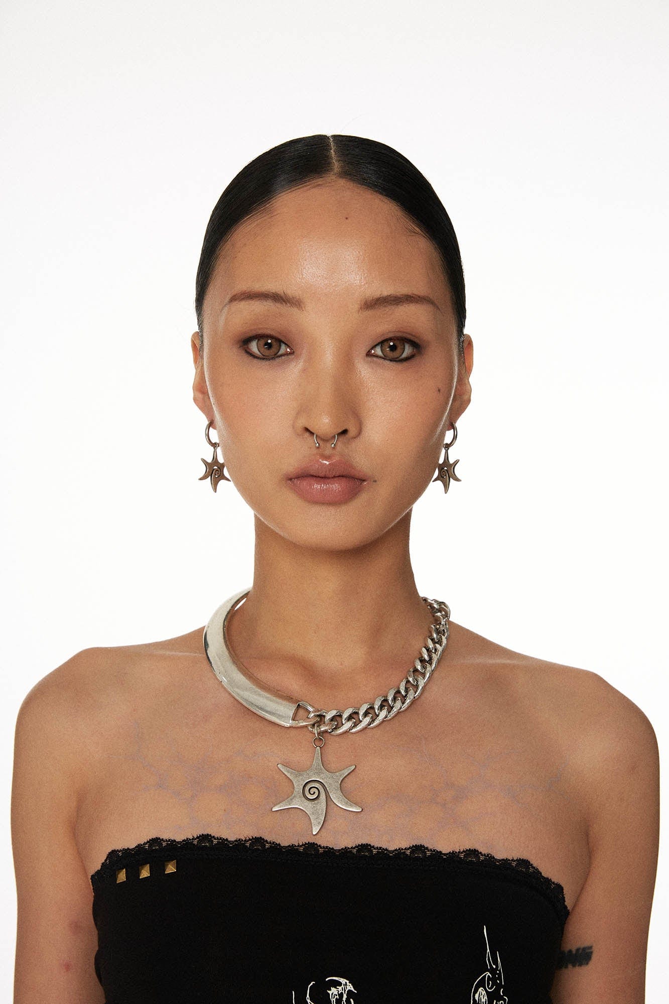 Rustic Hexagram Swirl Earrings