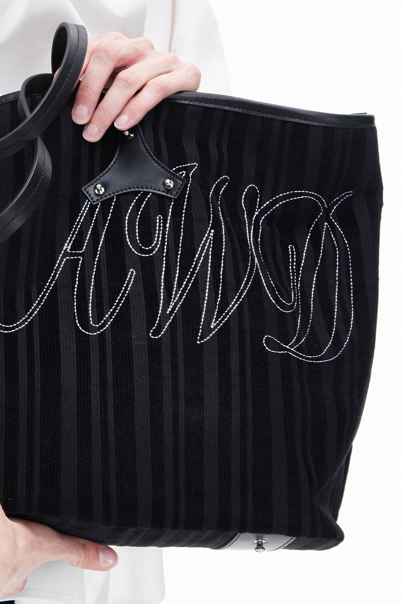 Chic Corduroy & Leather Tote