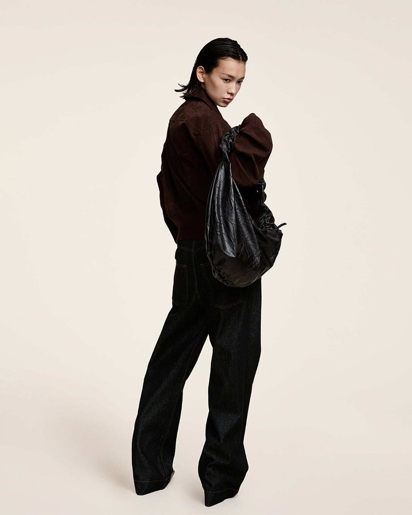 Chic Wrinkle Crescent Tote