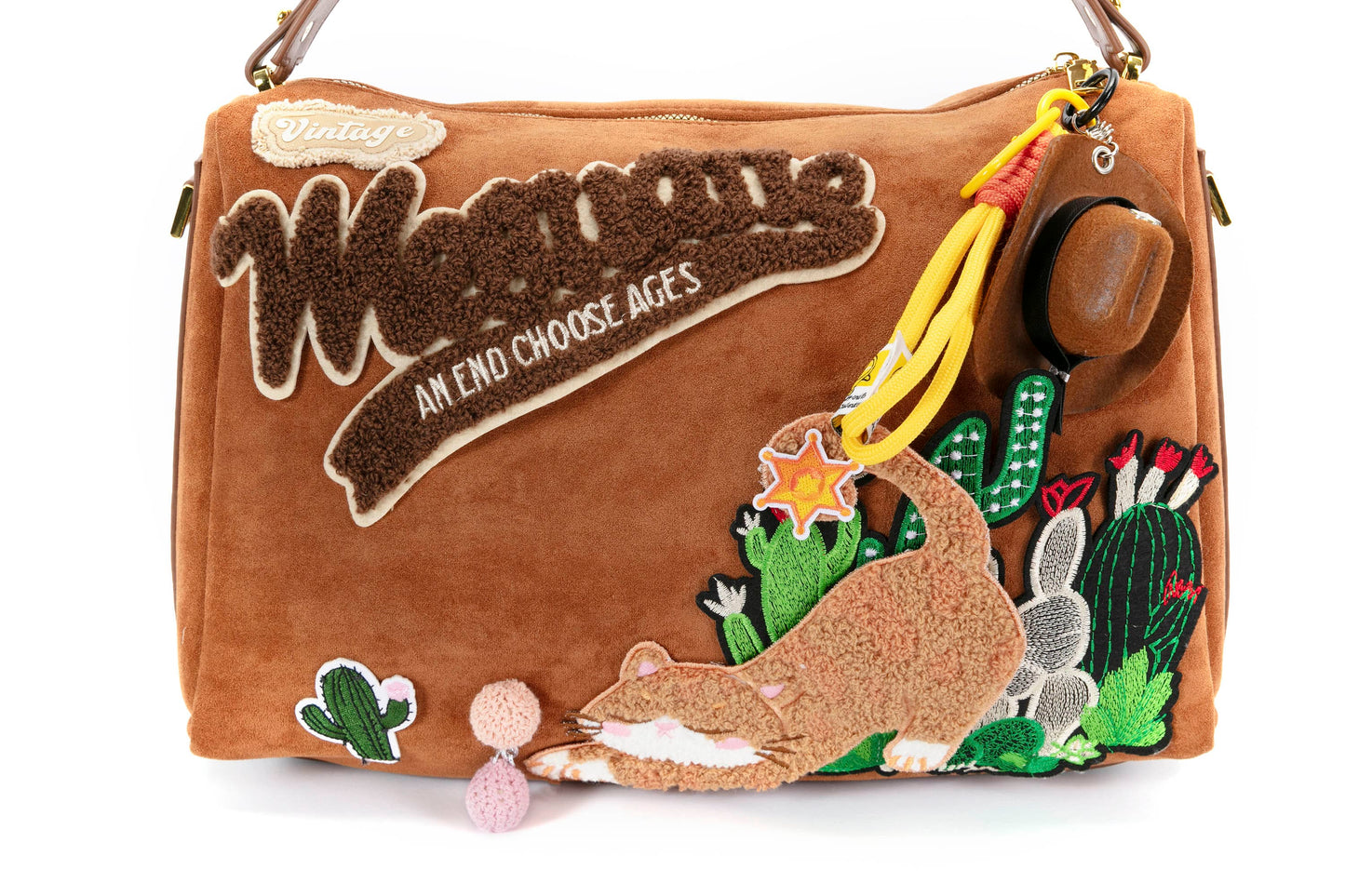 Embroidered Desert Oasis Shoulder Bag