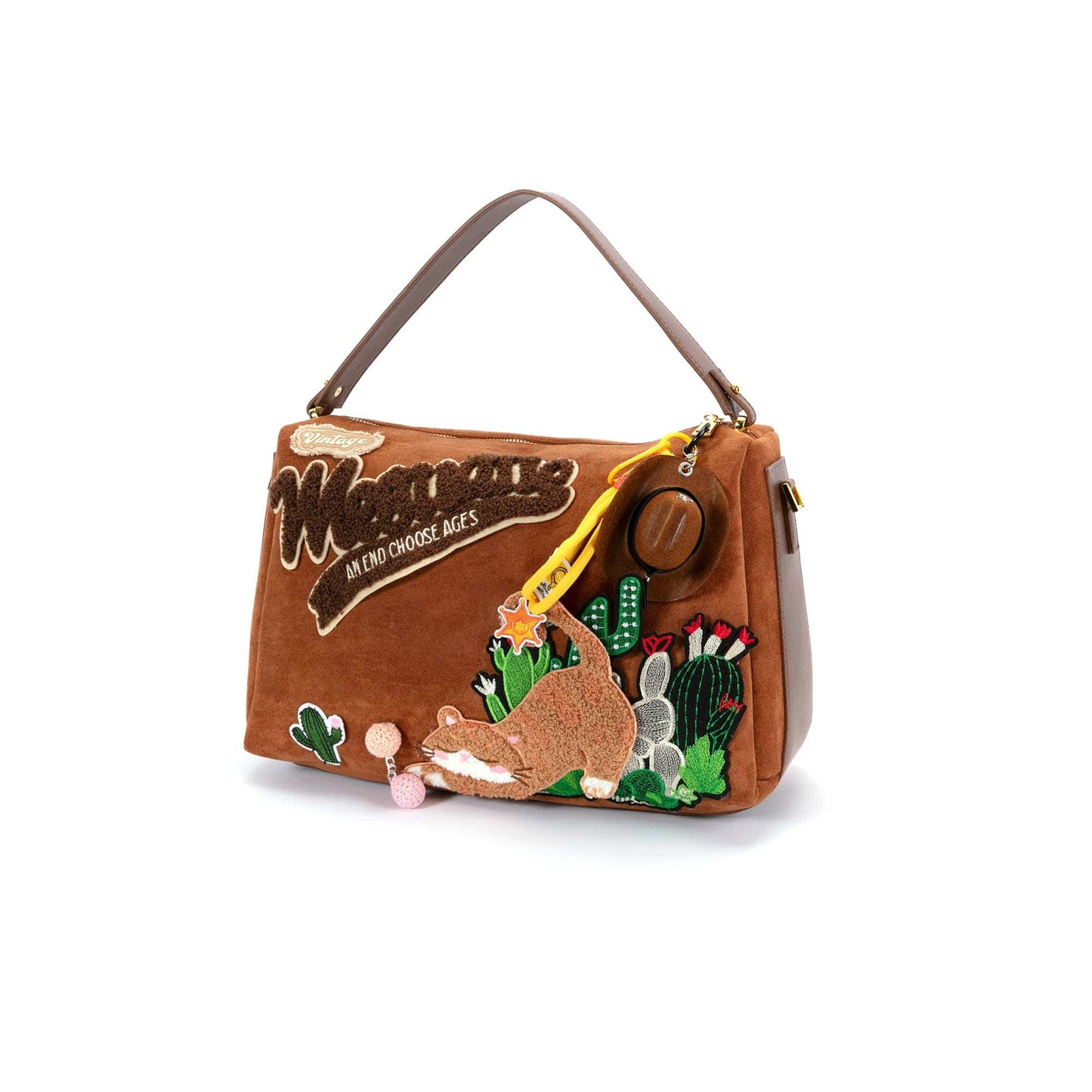 Embroidered Desert Oasis Shoulder Bag