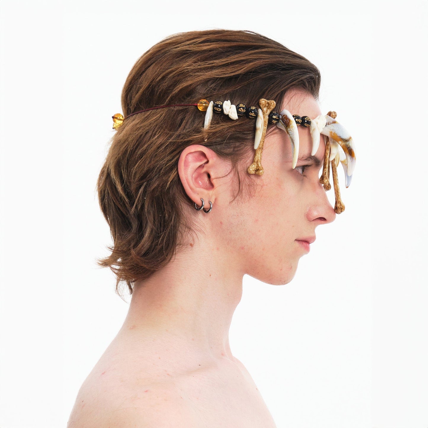 Tribal Adjustable Bone & Tooth Necklace