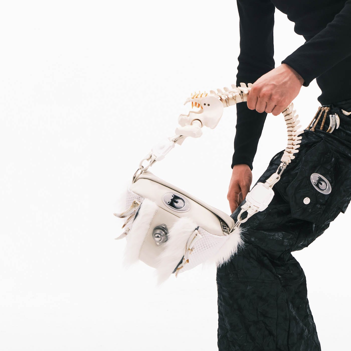 Chic Skeleton Faux Fur Bag