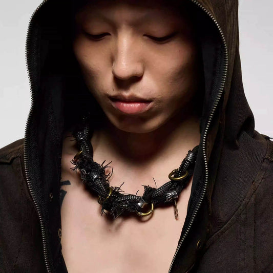 Distressed Watcher Statement Necklace