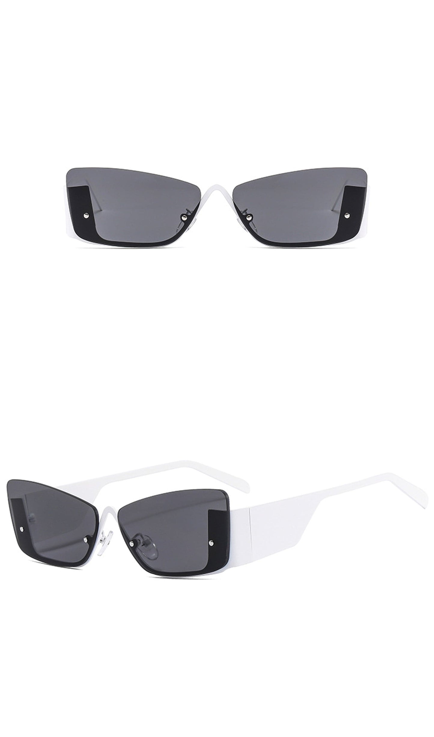Chic Modern Half Frame Sunglasses