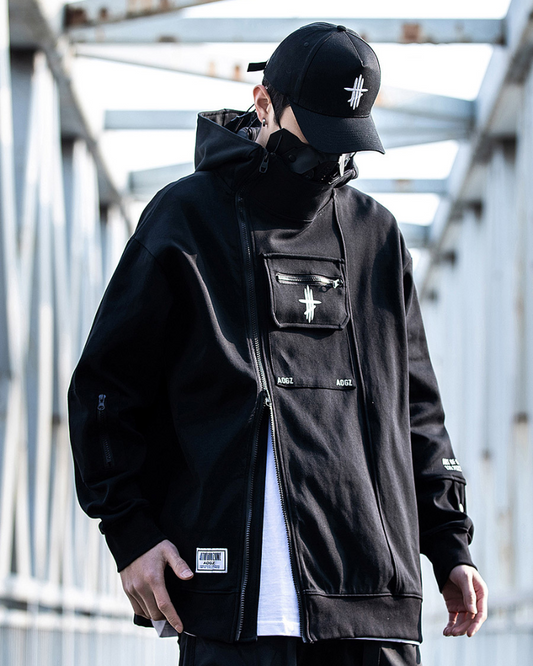 Sweat à capuche zippé Techwear unisexe