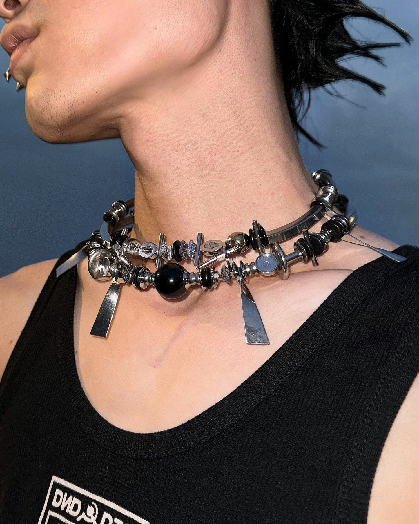 Adjustable Layered Beaded Chain -  beaded chain - Adjustable Layered Beaded Chain for Bold Style - View 4