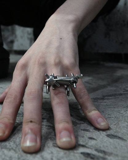 Adjustable Rivet Statement Ring -  durable stainless steel ring - Stylish Adjustable Rivet Statement Ring for Unique Looks - View 5