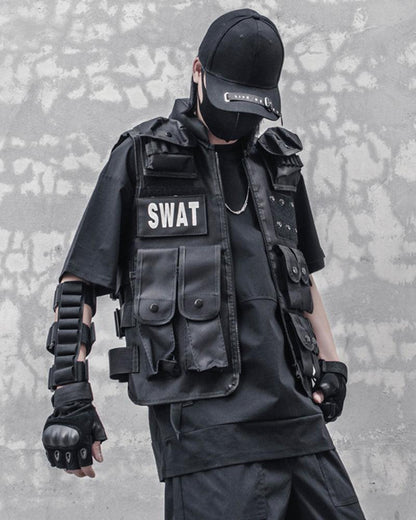 Adventure-Ready Multi-Pocket Vest -  black vest - Multi-Pocket Vest for Outdoor Adventures - View 3